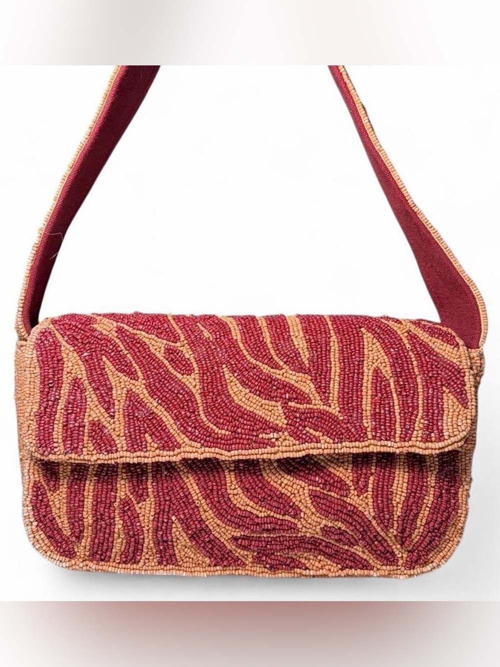Beaded Red and Orange Shoulder Bag